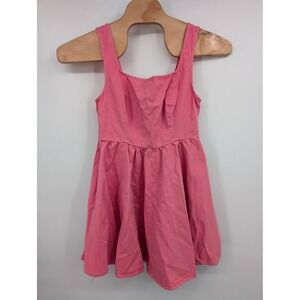 ASOS DESIGN Pink Denim Mini Dress Square Neck Fit & Flare Tank Dress Women 12